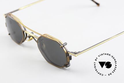 Christian Roth 2401 Kleine 90er Brille Mit Clip-On, mit praktischem Sonnen-Clip für 100% UV Protection, Passend für Herren und Damen