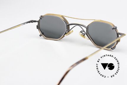 Christian Roth 2401 Kleine 90er Brille Mit Clip-On, kleine Form (von 1992) ist für große Sehstärken ideal, Passend für Herren und Damen