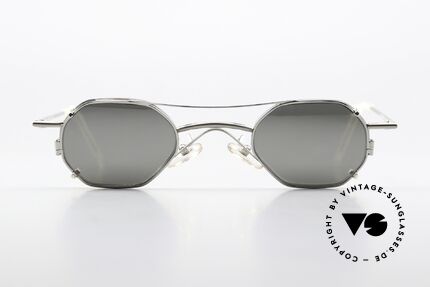 Christian Roth 2401 Sonnenclip Silber Verspiegelt, rare vintage Brillenfassung in silber & silber-chrome, Passend für Herren und Damen