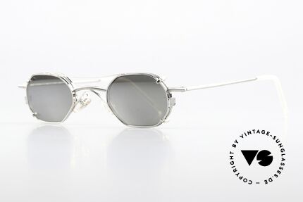 Christian Roth 2401 Sonnenclip Silber Verspiegelt, eckige Metallbrille: Glashöhe 29mm, Glasbreite 40mm, Passend für Herren und Damen