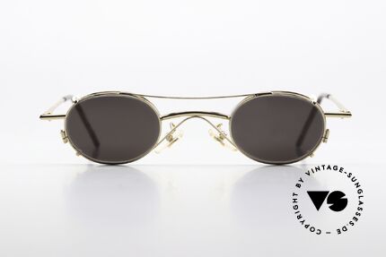 Christian Roth 2400 Clip On Brille 90er Vergoldet, VINTAGE Designer-Brillenfassung, GOLD-PLATED, Passend für Herren und Damen