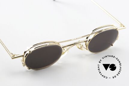 Christian Roth 2400 Clip On Brille 90er Vergoldet, ungetragenes 90er Meisterstück für Design-Liebhaber, Passend für Herren und Damen