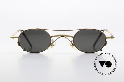 Christian Roth 2400 Ovale Clip On Brille 1992, vintage Brillenfassung in antik-gold & antik-bronze, Passend für Herren und Damen