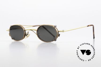 Christian Roth 2400 Ovale Clip On Brille 1992, ovale Metallbrille: Glashöhe 27mm, Glasbreite 36mm, Passend für Herren und Damen