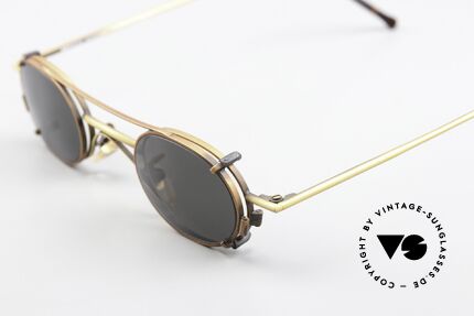 Christian Roth 2400 Ovale Clip On Brille 1992, mit praktischem Sonnen-Clip für 100% UV Protection, Passend für Herren und Damen