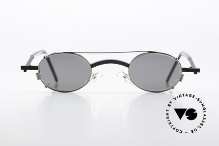 Christian Roth 2505 Oval Mit Silbernem Clip On, Brillenfassung mattschwarz/silber & silber Clip On, Passend für Herren und Damen