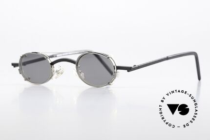 Christian Roth 2505 Oval Mit Silbernem Clip On, ovale Metallbrille: Glashöhe 27mm, Glasbreite 37mm, Passend für Herren und Damen