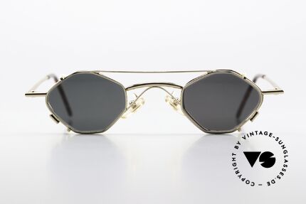 Christian Roth 2402 Achteckige Brille Mit Clip, alte VINTAGE Designer-Brillenfassung, GOLD-Plated, Passend für Herren und Damen