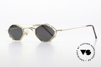 Christian Roth 2402 Achteckige Brille Mit Clip, eckige Metallbrille: Glashöhe 29mm, Glasbreite 37mm, Passend für Herren und Damen