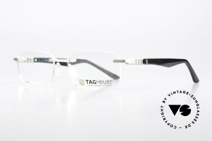 Tag Heuer 9341 Legend Karbon Platinum Luxusbrille, Scharniere sind designt wie ein Uhrenarmband!, Passend für Herren