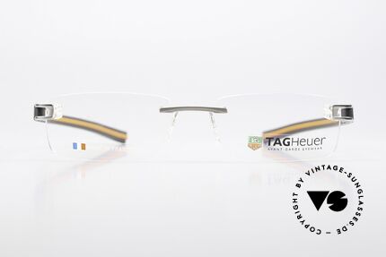 Tag Heuer 7644 Fold Brille Mit Perfektem Halt, edler color code 004: black / orange - Platinum, Passend für Herren