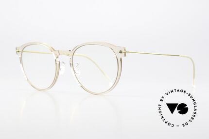 Lindberg 6603 NOW Brille Kristallklar Mit Gold, sehr hochwertiges Compositematerial mit Titanbügeln, Passend für Damen