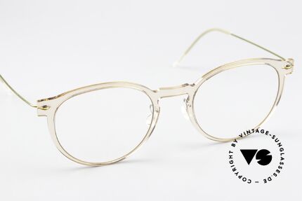 Lindberg 6603 NOW Brille Kristallklar Mit Gold, ungetragenes Designerstück mit original Lindberg Etui, Passend für Damen