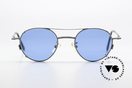 Christian Roth 2405 90er Brille In Antik-Silber, rare vintage Brillenfassung in antik-silber und grau, Passend für Herren und Damen