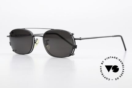 Christian Roth 2404 Eckige Vintage Brille Clip On, eckige Metallbrille: Glashöhe 34mm, Glasbreite 48mm, Passend für Herren und Damen