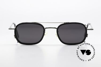 Christian Roth 2404 Brille Gunmetal Mit Sun Clip, rare vintage Brillen-Fassung in gunmetal und silber, Passend für Herren und Damen