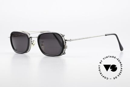 Christian Roth 2404 Brille Gunmetal Mit Sun Clip, eckige Metallbrille: Glashöhe 34mm, Glasbreite 48mm, Passend für Herren und Damen