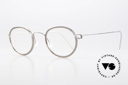 Lindberg Lex 45 Air Titan Rim Titaniumfassung Mit Inlays, Innenrand = "smoke gray", Größe 45/24, Bügel 145mm, Passend für Herren und Damen