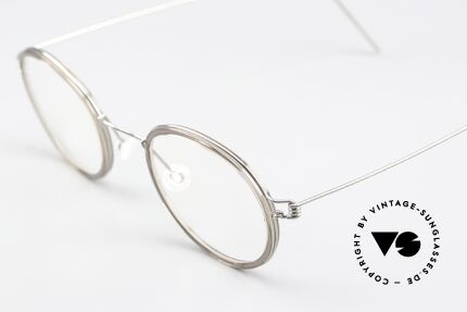 Lindberg Lex 45 Air Titan Rim Titaniumfassung Mit Inlays, markant veredelte Air Titanium Version mit Azetat-Rand, Passend für Herren und Damen
