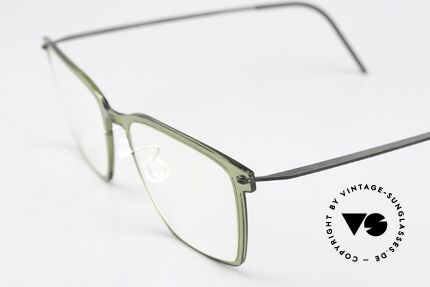 Lindberg 6554 NOW Eckige Designerbrille Unisex, c. C11 / U9: grün-transparente Front & schwarze Bügel, Passend für Herren und Damen