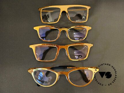 Theo Belgium Mille 21 Glänzend Chrom Gold 24kt, ungetragenes Modell in Large Größe 46-24, 135, Passend für Damen