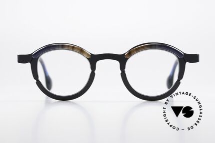 Theo Belgium Piece Runde Brille Unisex Panto, edle Kombination aus Farbe, Form & Materialien, Passend für Herren und Damen