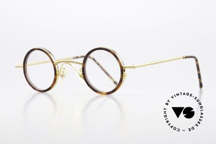Christian Roth 2408 Runde Brille Im Bauhaus Stil, die veredelte 2408 mit Azetat-Ringen "Schildpatt", Passend für Herren und Damen