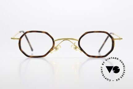Christian Roth 2401 Eckige Brille Im Bauhaus Stil, Brillengestell in "gold glänzend" und "mattgold", Passend für Herren und Damen