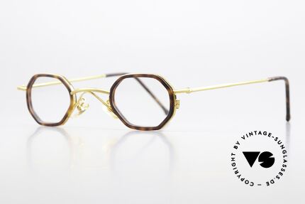 Christian Roth 2401 Eckige Brille Im Bauhaus Stil, die veredelte 2401 mit Azetat-Ringen "Schildpatt", Passend für Herren und Damen