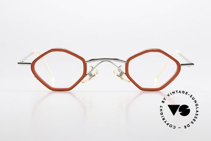 Christian Roth 2402 Version Mit Azetat-Ringen, Optical Affairs Brillen-Gestell in silber und rot, Passend für Herren und Damen