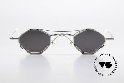 Christian Roth 2402 Rare Designerbrille Von 1992, vintage Brillenfassung in silber-chrome & mattsilber, Passend für Herren und Damen