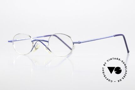 Christian Roth 2400 Ovale Brille Im Bauhaus Stil, DUNKELBLAU (scheint auf den Fotos viel heller), Passend für Herren und Damen