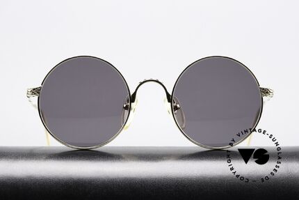 Jean Paul Gaultier 55-9673 Sonnenbrille Mit Perlenkette, große flexible Metall-Bügel mit Ketten und Perlen, Passend für Damen