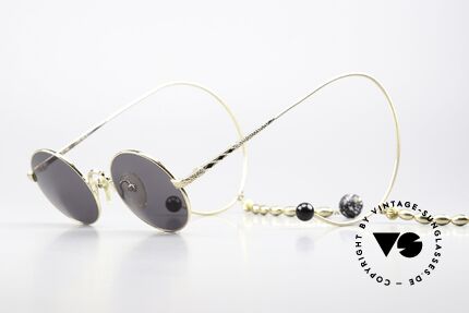 Jean Paul Gaultier 55-9673 Sonnenbrille Mit Perlenkette, eigentlich ein Kunstwerk und wahres Sammlerstück, Passend für Damen