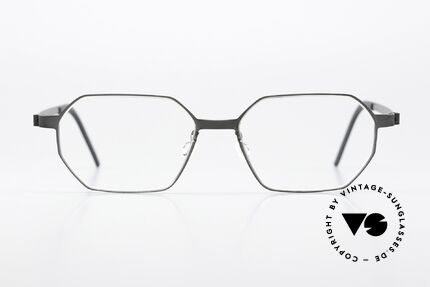 Lindberg 9634 Strip Titanium Achteckige Titanium Brille, unisex Mod. 9634, Gr. 52/16, col U9 (grau / anthrazit), Passend für Herren und Damen