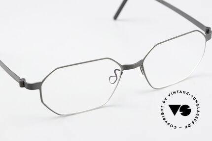 Lindberg 9634 Strip Titanium Achteckige Titanium Brille, ungetragenes Designerstück + orig. Lindberg Hartetui, Passend für Herren und Damen