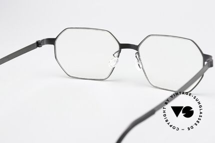 Lindberg 9634 Strip Titanium Achteckige Titanium Brille, Titan-Fassung kann natürlich beliebig verglast werden, Passend für Herren und Damen