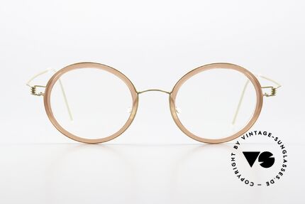 Lindberg Fay Air Titan Rim Titan Fassung Damen Farbe, eher eine Designerbrille für Damen, da mattgold & rosa, Passend für Damen