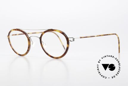 Lindberg Teitur 44 Air Titan Rim Leichte Pantobrille Unisex, Innenrand = in SCHILDPATT, Größe 44/25, Bügel 145mm, Passend für Herren und Damen