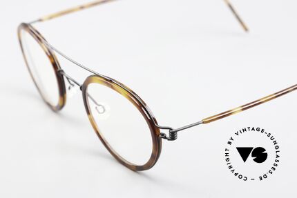 Lindberg Teitur 44 Air Titan Rim Titanbrille Aus Dänemark, markant veredelte Air Titanium Version mit Azetat-Rand, Passend für Herren und Damen