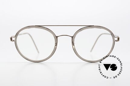Lindberg Teitur 49 Air Titan Rim Leichte Runde Pantobrille, Unisex-Modell TEITUR mit Oberbalken, Color K115/PU12, Passend für Herren und Damen