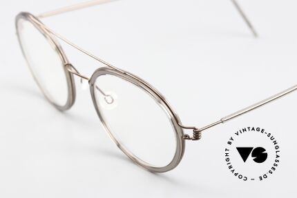 Lindberg Teitur 49 Air Titan Rim Leichte Runde Pantobrille, markant veredelte Air Titanium Version mit Azetat-Rand, Passend für Herren und Damen
