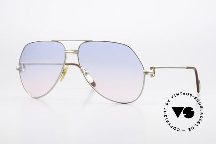 Cartier Vendome LC - L Gläser Babyblau-Pink Verlauf Details
