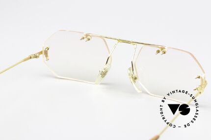 Emmel 3000 Randlose Kunstbrille Bauhaus, die Fassung (im Bauhaus Stil) ist beliebig verglasbar, Passend für Herren und Damen