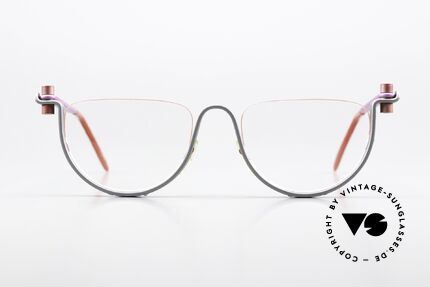 ProDesign No2 Rare Brille 90er Filmbrille, vintage Aluminium Fassung im Gail Spence Design, Passend für Herren und Damen