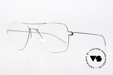Lindberg Joshua Air Titan Rim Eckige Pilotenbrille Herren, sehr markante Designerbrille: eckiger "Aviator-Style", Passend für Herren