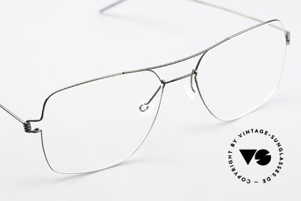 Lindberg Joshua Air Titan Rim Eckige Pilotenbrille Herren, Titan-Fassung kann natürlich beliebig verglast werden, Passend für Herren