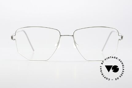 Lindberg Selim Air Titan Rim Eckige Brille Silber Unisex, Modell Selim, Gr. 53-16, 145, col P10 = silber poliert, Passend für Herren und Damen