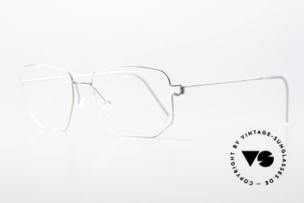Lindberg Selim Air Titan Rim Eckige Brille Silber Unisex, sehr markante Designer-Brille für Damen und Herren, Passend für Herren und Damen