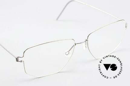Lindberg Selim Air Titan Rim Eckige Brille Silber Unisex, Titan-Fassung kann natürlich beliebig verglast werden, Passend für Herren und Damen